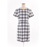 ราคา g2000 เดรสแขนสั้น ผ้าพิมพ์ลายตาราง มีซับใน ซิปด้านหลัง ป้ายแบรนด์ระบุไซส์ 34 Preloved (20673178900)