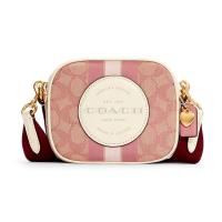 ราคา กระเป๋า COACH แท้ ผ้า Signature และหนังแท้ ทรงน่ารัก ใบเล็ก COACH C7978 MINI DEMPSEY CAMERA BAG IN SIGNATURE JACQUARD WITH COACH PATCH AND HEART CHARM PINK (20942018400)
