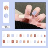 ราคา พร้อมส่ง เล็บปลอม เล็บปลอมสำเร็จรูป เล็บ PVC กล่องละ 24 ชิ้น ลายน่ารัก สไตล์แฟชั่น ราคาถูก ราคาถูก เล็บสั้น ยาว (21203548165)