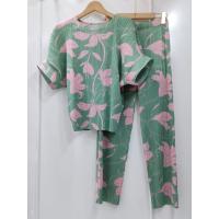 ราคา 2MUAY รุ่น GJO2129 9 GJO3455 9 เซ็ตพลีทคุณภาพ BATWING SLEEVE PRINTED TOP WITH PANT PLEATED SET 2 สี FREE SIZE (20521660880)