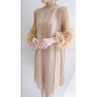 ราคา เดรสผ้ายืดคอเต่าอัดพลีท เดรสสั้น แต่งดีเทล pleats dress (17781825877)