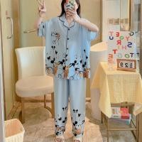 ราคา ชุดนอนแขนสั้นขายาวบิ๊กไซส์ผ้าไหมอิตาลีรอบอก60 SL60ไหม (19330036392)