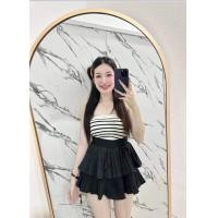 ราคา cha nee shop เกาะอกไหมพรม กระโปรงพลีทขนมชั้นมีซับกางเกง (20557014506)