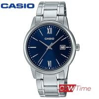 ราคา Casio Standard นาฬิกาข้อมือสุภาพบุรุษ สายแสตนเลส รุ่น MTP V002D 2B3UDF สีเงิน หน้าปัดน้ำเงินโรมัน (9440344287)