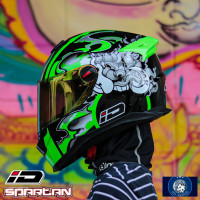 ราคา หมวกกันน็อค แถมฟรี โฟมทำความสะอาด 1 กระป๋อง ชาย หมวกกันน็อคเต็มใบ INDEX ID SPARTAN ลายS8 ดำด้าน ดำเงา (16368686748)