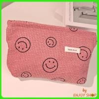 ราคา กระเป๋าเครื่องสําอาง สตางค์ ผ้าลูกฟูก ลายจุด หน้ายิ้ม สไตล์เรโทร B850 (20170972167)