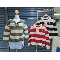 ราคา P130 เสื้อแขนยาวไหมพรมร่องใหญ่ ทอลายริ้ว แต่งเชือกผูก ปักดอกไม้ (20799206485)