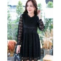 ราคา เดรสลูกไม้ เดรสแขนยาว เดรสสุภาพออกงาน รุ่น8198 (3953060296)