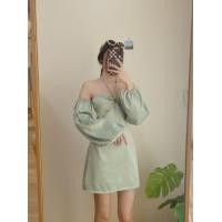 ราคา เดรสต่อแขนเว้าเอว มีเชือกผูกคอ (18488073486)