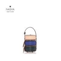 ราคา NASHA MADE IN MARS Baby Pinto Blue Matcha กระเป๋าปิ่นโตจิ๋วหนังวัว มีสายสะพายยาว (2027222318)