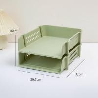 ราคา ส่งเร็ว ชั้นวางเอกสาร ถาดใส่เอกสาร ขนาด A4 ชั้นวางหนังสือ ชั้นวางของ แบบเรียงซ้อนกันได้ ถาดวางเอกสาร (20563035512)