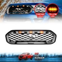 ราคา กระจังหน้า หน้ากระจัง มีไฟ LED สีเหลือง รุ่น ฟอร์ด เรนเจอร์ FORD RANGER XL XLT ปี 2019 2021 สีดำด้าน โลโก้ม้า โครเมี่ยม 1 ชิ้น (13374209548)