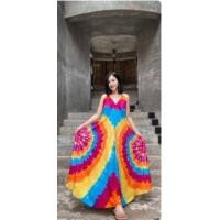 ราคา เดรสยาวผ้ามัดย้อมสีพาสเทล (21217903275)