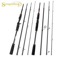 ราคา Sougayilang คันเบ็ดตกปลา 4 ส่วน แบบพกพา ล่อคันเบ็ด 2 1 เมตร 2 4 เมตรคาร์บอนก้านหล่อ ปั่นท่องเที่ยวก้านปลาคาร์พตกปลารอก อุปกรณ์ตกปลา (2303300451)