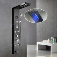 ราคา ชุดฝักบัวอาบนำ สแตนเลส shower panel ฝักบัวอาบน้ำ rain shower สแตนเลส304 ชุดฝักบัวแสดงอุณหภูมิ LED ชุดฝักบัวก๊อกผสม SPA ฝักบัวแรงดัน ฝักบัวแรงดันสูง (18113475699)
