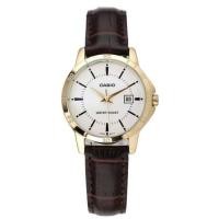 ราคา สินค้าใหม่ LTP V004GL 7A LTP V004GL 7AUDF Ladies มาตรฐาน Analog นาฬิกาสายหนังสีน้ำตาล (16584706008)
