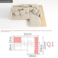 ราคา Bunise โซฟา Fabric Sofa ห้องนั่งเล่น วาบิ ซาบิ โซฟารูปตัวยู โซฟาขนาดใหญ่ 414 x 150 x 60 ซม BU06 (16274962824)