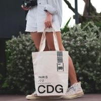 ราคา พร้อมส่ง กระเป๋าผ้าแคนวาส Canvas Tote Bag ลาย Code สนามบิน CDG Paris by Hundred above (19898885360)