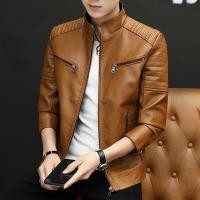 ราคา เสื้อหนังผู้ชายเสื้อแจ็คเก็ตหนังสไตล์เกาหลีเข้ารูป เสื้อแจ็คเก็ตสีดำ แจ็คเก็ตหนังใส่ขี่รถจักรยานยนต์ เสื้อเเจ็คเก็ตหนังวัยรุ่น (20610102248)