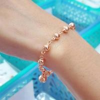 ราคา สร้อยข้อมือพิ้งไกลด์ b15 ลายเม็ดกลมสุดน่ารัก เม็ด 5 มิล สีนากไมครอน งานสวย งานเกาหลี งานแฟชั่น สีโรสโกลด์ (14057631927)