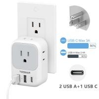 ราคา Multi Plug In Electrical Outlet with Surge ProtectorElectric Socket Outlet Plug With Usb Multiple Outlet Splitter Electric Multi Outlet Plug Expander for Home Office Kitchen (20723249101)