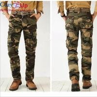 ราคา COZY UP Cargo กางเกงผ้าฝ้ายคุณภาพสูง Camouflage Jogger กางเกงตรงชายทหาร Camo ชายกางเกงฤดูใบไม้ร่วง (515670225)