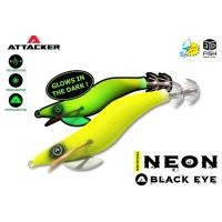 ราคา ตกหมึก เหยื่อ โยกุ้งเรืองแสง เหยื่อปลอมตกหมึก ATTACKER NEON BLACK EYE อุปกรณ์ตกปลา (17864167188)
