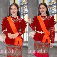 ราคา Siamoutfit เสื้อลูกไม้ ประยุกต์ ร5 ผ้ายืดหยุ่น อก 32 36 34 38 38 40 40 42 42 46 นิ้ว เสื้อลูกไม้สีแดง เสื้อชุดไทยแขนยาว ชุดไทยสีแดง ร5 Red lace blouse (17180787539)