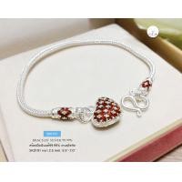 ราคา สร้อยข้อมือเงินแท้99 9 งานสุโขทัย สร้อยลายสี่เสา กลม ร้อยจี้หัวใจลายดอกพิกุล ลงยา งานสุโขทัย งานช่างทอง (9249888752)