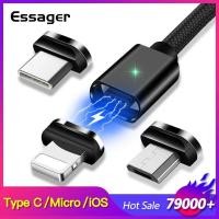 ราคา Essager สายชาร์จ หัวแม่เหล็ก Phone charge data cable Magnetic Micro USB Cable For iPhone Samsung Fast Charging Data Wire Cable Magnet Charger USB Type C 3m Mobile Phone Cable (995414699)