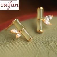 ราคา ทองซาอุดิอาระเบียสามารถจำนำ 18k ย้อนยุคและสง่างามไม้ไผ่ Hetian หยกต่างหูผู้หญิงหยกโบราณเครื่องประดับหูสไตล์ (16891072516)