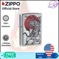 ราคา Zippo Asian Tiger Design Brushed Chrome Pocket Lighter Zippo 29889การออกแบบเสือเอเชีย ไฟแช็กไม่มีเชื้อเพลิงภายใน (11145657993)