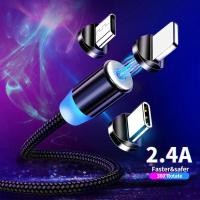 ราคา สายชาร์จเร็ว 2 4A สายชาร์จหัวแม่เหล็กใช้ได้ทุกรุ่นAndroidiPhoneType c ใช้งานง่าย 3in1 สำหรับ ไอโฟน ซัมซุง โอปโป้ ชาร์จเร็วกว่าสายปกติ สินค้าพร้อมส่ง (15509766889)