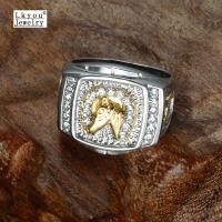 ราคา Lkyou แหวนม้าเพชรทองคำขาว 18Kสำหรับเครื่องประดับผู้ชาย (1065640179)
