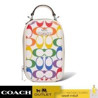 ราคา ของแท้ กระเป๋าสะพายไหล่ COACH CK189 EVA PHONE CROSSBODY IN RAINBOW SIGNATURE CANVAS SVCAH (19935448096)