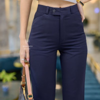 ราคา กางเกงขายาวผู้หญิง ใส่ทำงานผ้านาโนขอบยื่น (12483690130)