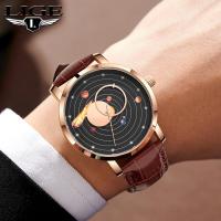 ราคา LIGE นาฬิกาลายคู่รักสำหรับผู้ใหญ่ผู้ชายที่มีขนาดเส้นผ่าศูนย์กลาง40มม นาฬิกากันน้ำกระจกทำจากแร่ฮาร์ดเล็กซ์ (19677023932)