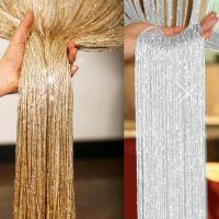 ราคา CODs ฟรีเรือ Glitter String ม่านประตูฉากกั้นห้องลูกปัดหน้าจอ Fringe Window Panel (8152356376)