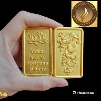 ราคา ทองแท่ง เศษทองคำแท้ เคลือบแก้ว ลายมังกร หนัก 10 บาท 1 ชิ้น (19698837540)