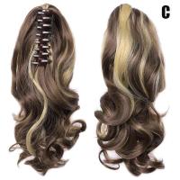 ราคา LemonBlue Clip On Curly Ponytail Hair Extension Women Claw On Long Wavy Wig Hair Piece E (17583694357)