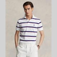 ราคา Sale Polo Ralph Lauren เสื้อโปโลผู้ชาย Polo Custom Slim Fit Striped Mesh Polo Shirt รุ่น MNPOKNI1N822475 สีขาว (20757870467)