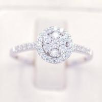 ราคา Lucky Gems แหวนกระจุกกลมล้อมสองชั้น เงินแท้92 5 เพชร CZ เกรด Premium เล่นไฟดี ชุบทองคำขาว LKM573 (17957000100)