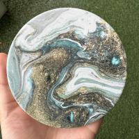 ราคา มีกล่องทุกชิ้น จานรองแก้ว แผ่นหินรองแก้ว ที่รองแก้ว ลายน้ำ หินอ่อน (20047749751)