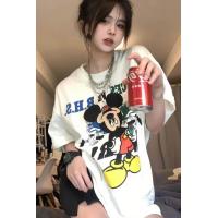 ราคา พร้อมส่ง เสื้อยืดแฟชั่น แขนสั้น คอกลม ผ้าไม่บาง ผ้าCOTTON100 สไตล์เกาหลี มิกกี้เม้าส์ สไตล์น่ารัก ทันสมัย เสื้อคู่รัก มีหลายไซซ์ ส่งด่วน (20919479579)