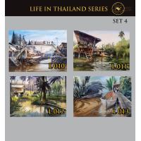 ราคา โปสการ์ดพิมพ์ภาพวาดสีน้ำภาพวาดสีน้ำ ชุดบรรยากาศวิถีชีวิตในไทย (15894744779)