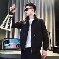 ราคา Hanlu เสื้อแจ็กเก็ตผู้ชายเสื้อคอปกแบบลำลองของผู้ชายเสื้อคลุมเสื้อเอวลอยสไตล์หล่อ (19804002051)