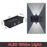 ราคา Vimite Solar Wall Lamp Outdoor Waterproof Automatic Night Light Up and Down Lighting For Garden House Fence Gate Warm White Decorative (21080419136)