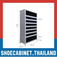 ราคา PREMIUM ตู้รองเท้าอลูมิเนียม บานดำ บ้านและสวน REVIEW หน้าบานอะคริลิคดำ 4 8 ชั้น ตู้รองเท้า ชั้นวางรองเท้า SHOECABINET (14526841837)