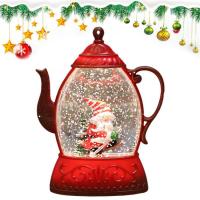 ราคา Christmas Snow Globe Lantern Snow Scene Christmas Lantern Lights Kettle Shape Unique Christmas Decorations Mini Christmas Ornament for DIY Craft Party Decoration smart (20616941869)