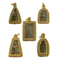 ราคา พระสมเด็จชุดเบญจาภาคีเนื้อเหล็กไหลเงินยวงพร้อมกรอบทองไมครอนประดับเพชร (11325057442)